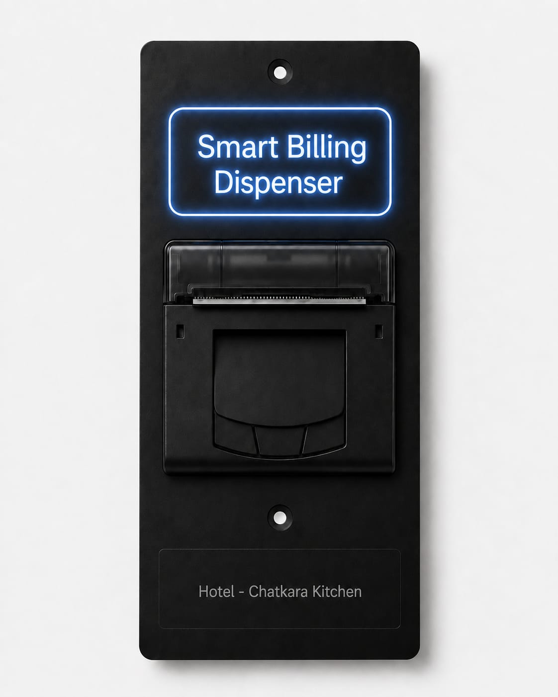 Smart Billing Dispenser — wall-mounted WiFi thermal printer for restaurant bills
